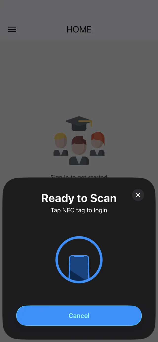Ready to scan an NFC student tag