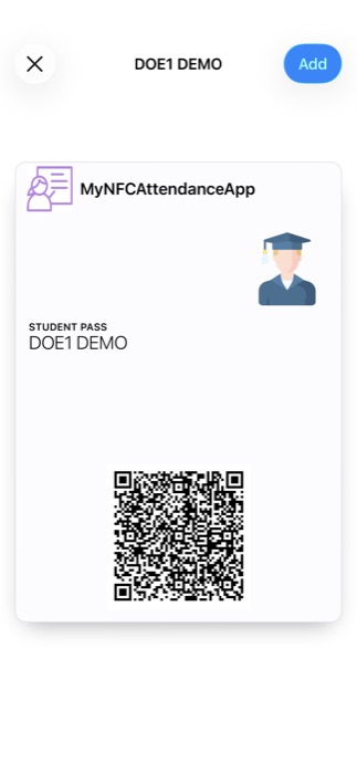 Digital student pass with QR code